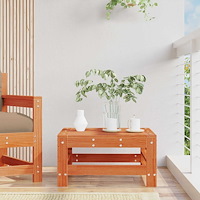 vidaXL Trädgårdsfotpall Massivt furu VaxBrun 57,5 x 57,5 x 30 cm