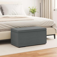 vidaXL Pall Mörkgrå 81 x 41 x 40 cm Tyg och Konstruerat Trä