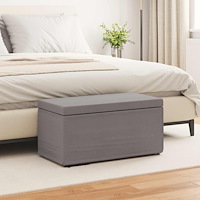 vidaXL Pall Taupe 81 x 41 x 40 cm Tyg och Konstruerat Trä