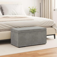 vidaXL Pall Ljusgrå 81 x 41 x 40 cm Sammet och konstruerat trä