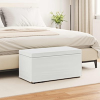 vidaXL Pall Vit 81 x 41 x 40 cm Konstläder och konstruerat trä