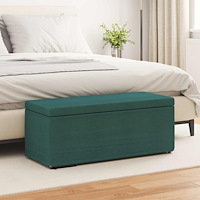 vidaXL Pall Mörkgrön 101 x 41 x 40 cm Tyg och Konstruerat Trä