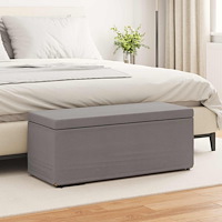 vidaXL Pall Taupe 101 x 41 x 40 cm Tyg och Konstruerat Trä