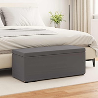 vidaXL Pall Grå 101 x 41 x 40 cm Konstläder och konstruerat trä