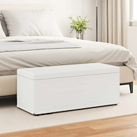 vidaXL Pall Vit 101 x 41 x 40 cm Konstläder och konstruerat trä