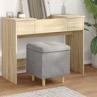 vidaXL Förvaringspall med kudde Ljusgrå 40 x 40 x 45 cm Sammet