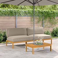 vidaXL Soffset med kudde Taupe 240 x 92 x 69 cm Massivt Akaciaträ