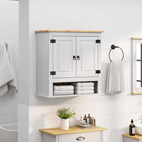 vidaXL Hängande skåp med dörr Corona Vit 70 x 33 x 71,5 cm Massiv furu