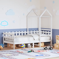 vidaXL Dagbädd med tak vit 80x200 cm massiv furu