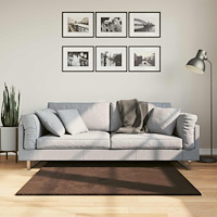 vidaXL Områdesmattor Fyrkantig HUARTE Brun 120 x 120 cm Polyester