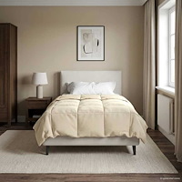 vidaXL Full Års-Duvet Quiltad Kräm 140 x 220 cm Mikrofiber