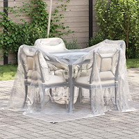 vidaXL Tarpaulin med öglor Transparent 2 x 2 m polyeten