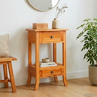 vidaXL Konsolbord Naturfärg 50,5 x 30 x 75,5 cm Massivt mahognyträ