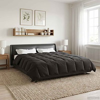 vidaXL Sommar Duvet Quiltad Antracit 200 x 240 cm Mikrofiber