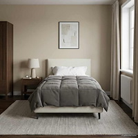 vidaXL Sommar Duvet Quiltad Ljusgrå 135 x 220 cm Mikrofiber