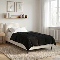 vidaXL Sommar Duvet Quiltad Svart 140 x 200 cm Mikrofiber
