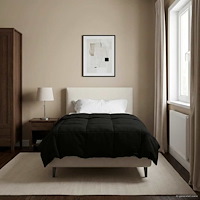 vidaXL Sommar Duvet Quiltad Svart 155 x 200 cm Mikrofiber