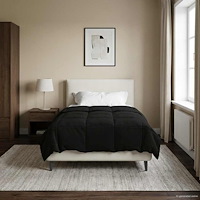 vidaXL Sommar Duvet Quiltad Svart 135 x 220 cm Mikrofiber