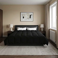 vidaXL Sommar Duvet Quiltad Svart 220 x 260 cm Mikrofiber