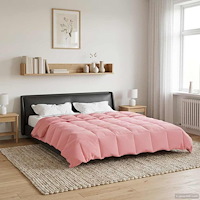vidaXL Sommar Duvet Quiltad Rosa 240 x 260 cm Mikrofiber