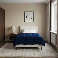 vidaXL Sommar Duvet Quiltad Mörkblå 135 x 200 cm Mikrofiber