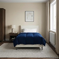 vidaXL Sommar Duvet Quiltad Mörkblå 155 x 220 cm Mikrofiber