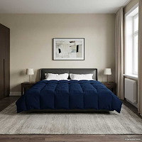 vidaXL Sommar Duvet Quiltad Mörkblå 240 x 260 cm Mikrofiber