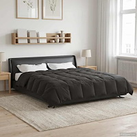 vidaXL Full Års-Duvet Quiltad Antracit 200 x 220 cm Mikrofiber