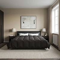 vidaXL Full Års-Duvet Quiltad Antracit 220 x 260 cm Mikrofiber