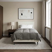 vidaXL Full Års-Duvet Quiltad Ljusgrå 155 x 200 cm Mikrofiber