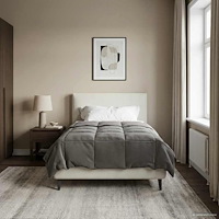 vidaXL Full Års-Duvet Quiltad Ljusgrå 135 x 220 cm Mikrofiber