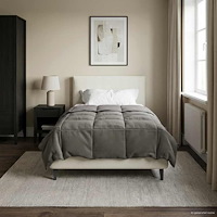 vidaXL Full Års-Duvet Quiltad Ljusgrå 155 x 220 cm Mikrofiber