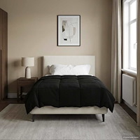 vidaXL Full Års-Duvet Quiltad Svart 140 x 200 cm Mikrofiber