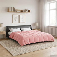 vidaXL Full Års-Duvet Quiltad Rosa 200 x 220 cm Mikrofiber