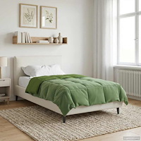 vidaXL Full Års-Duvet Quiltad Grön 155 x 200 cm Mikrofiber