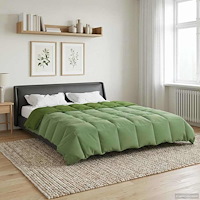 vidaXL Full Års-Duvet Quiltad Grön 220 x 240 cm Mikrofiber