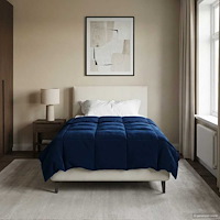 vidaXL Full Års-Duvet Quiltad Mörkblå 155 x 220 cm Mikrofiber