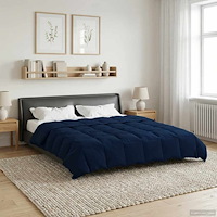 vidaXL Full Års-Duvet Quiltad Mörkblå 220 x 240 cm Mikrofiber