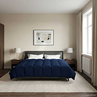 vidaXL Full Års-Duvet Quiltad Mörkblå 240 x 260 cm Mikrofiber