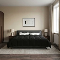 vidaXL Vinter Täcke Quiltad Svart 200 x 200 cm Mikrofiber