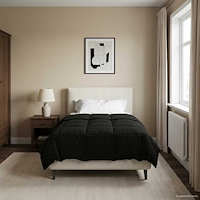 vidaXL Vinter Täcke Quiltad Svart 140 x 220 cm Mikrofiber