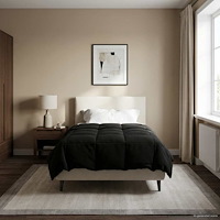 vidaXL Vinter Täcke Quiltad Svart 155 x 220 cm Mikrofiber