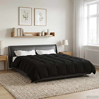 vidaXL Vinter Täcke Quiltad Svart 220 x 240 cm Mikrofiber