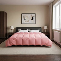 vidaXL Vinter Täcke Quiltad Rosa 200 x 200 cm Mikrofiber