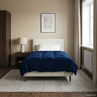 vidaXL Vinter Täcke Quiltad Mörkblå 140 x 200 cm Mikrofiber