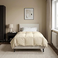 vidaXL Vinter Täcke Quiltad Kräm 140 x 220 cm Mikrofiber