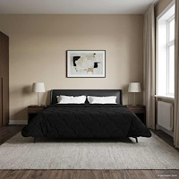 vidaXL Sommar Duvet Svart 240 x 260 cm Mikrofiber och Teddyfleece