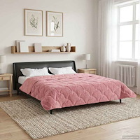 vidaXL Sommar Duvet Rosa 200 x 220 cm Mikrofiber och Teddyfleece