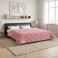 vidaXL Sommar Duvet Rosa 220 x 260 cm Mikrofiber och Teddyfleece
