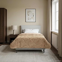 vidaXL Sommar Duvet Taupe 155 x 220 cm Mikrofiber och Teddyfleece